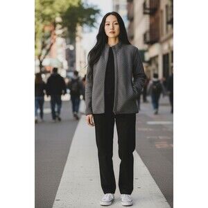 Croft & Barrow Women’s Large Grey Zip Up Fleece With Pockets XXL